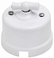 Переключатель-ретро пластик Bironi Лизетта 1-кл. перекрестный белый картинка